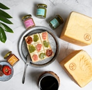 Variety of gluten-free and vegetarian breakfast breads and spreads arranged invitingly