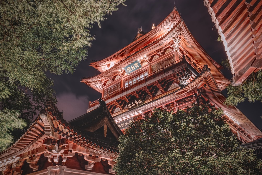 brown and white temple near green trees during daytime