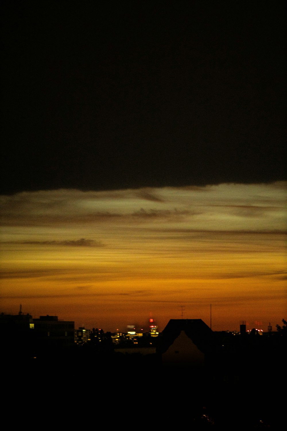 silhouette of buildings during sunset