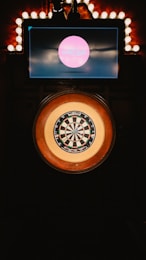 round brown and white compass