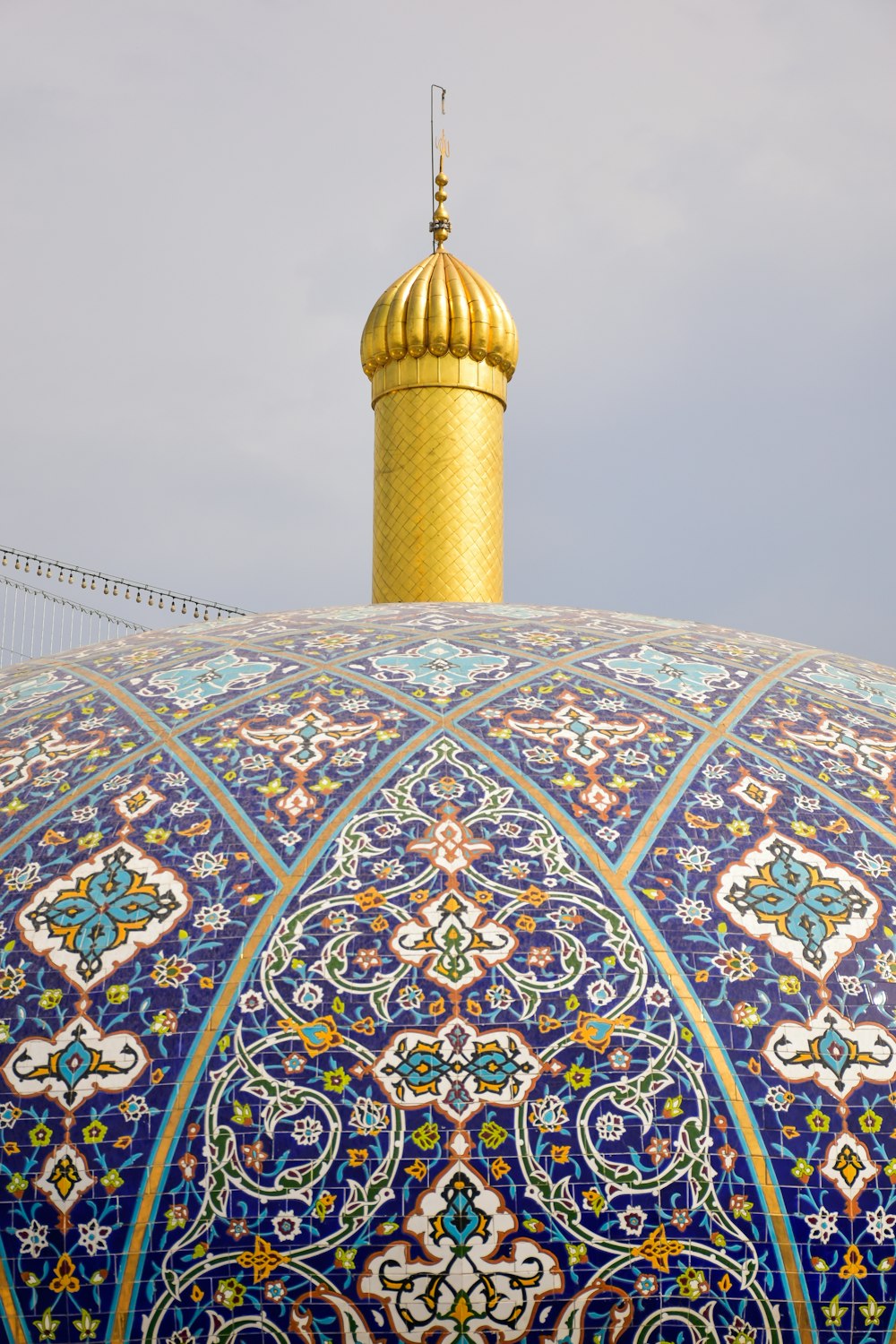 blue and gold dome building