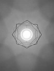 white and black round ceiling lamp
