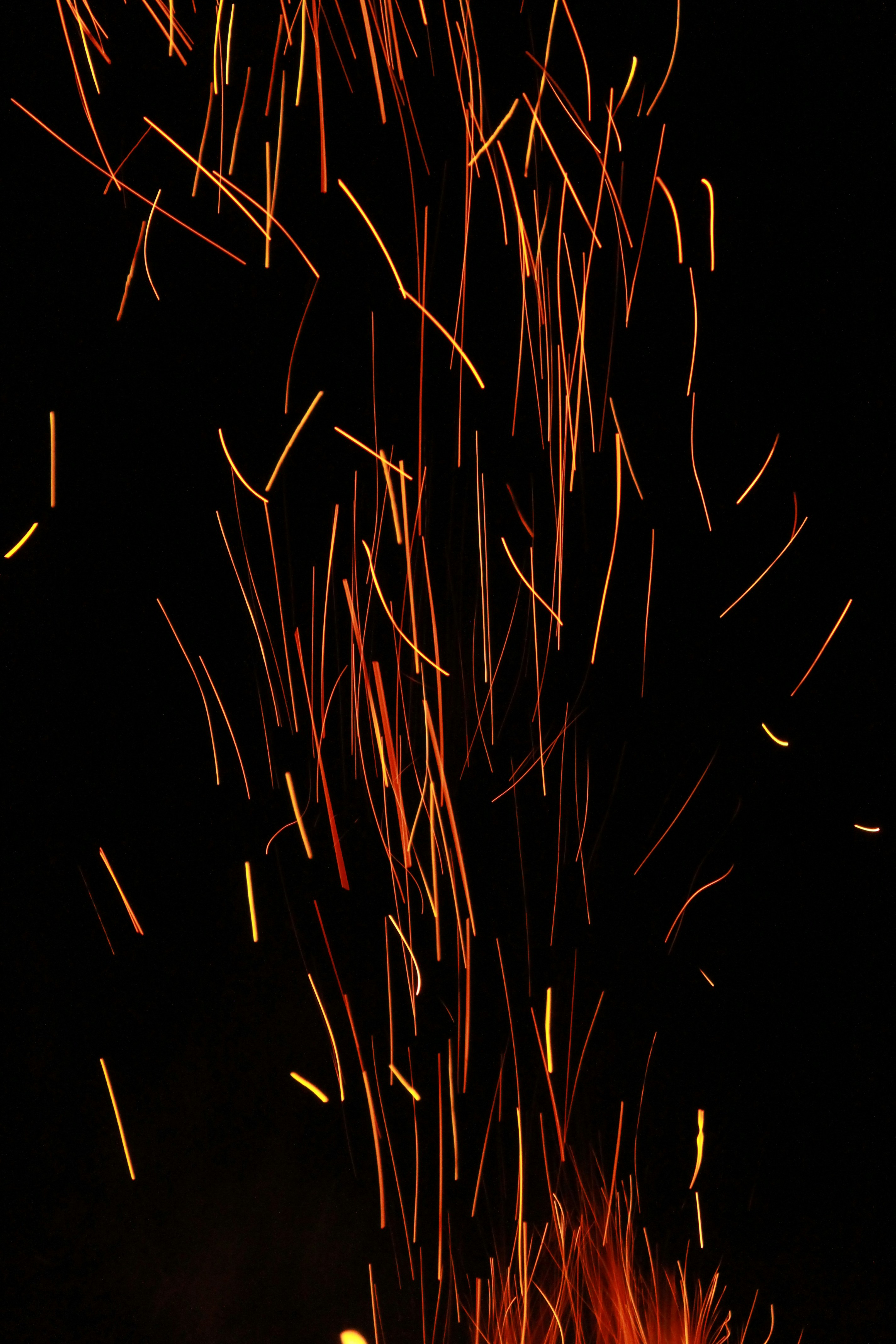 orange lights on black background