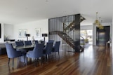 black wooden table and chairs