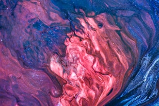 brown and blue abstract painting