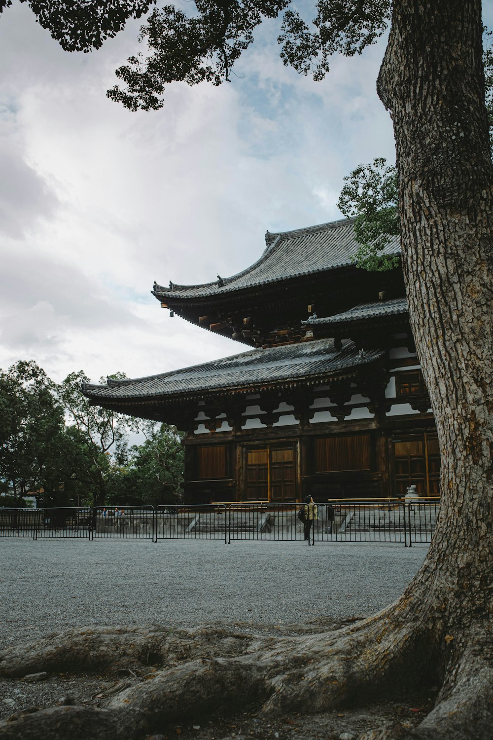 brown and white temple near body of water during daytime