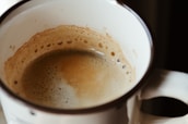 Close-up of a perfectly brewed coffee cup.
