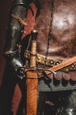 Close-up of traditional Spanish armor from the 16th century.