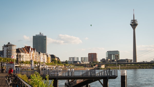 Düsseldorf city skyline by the Rhine