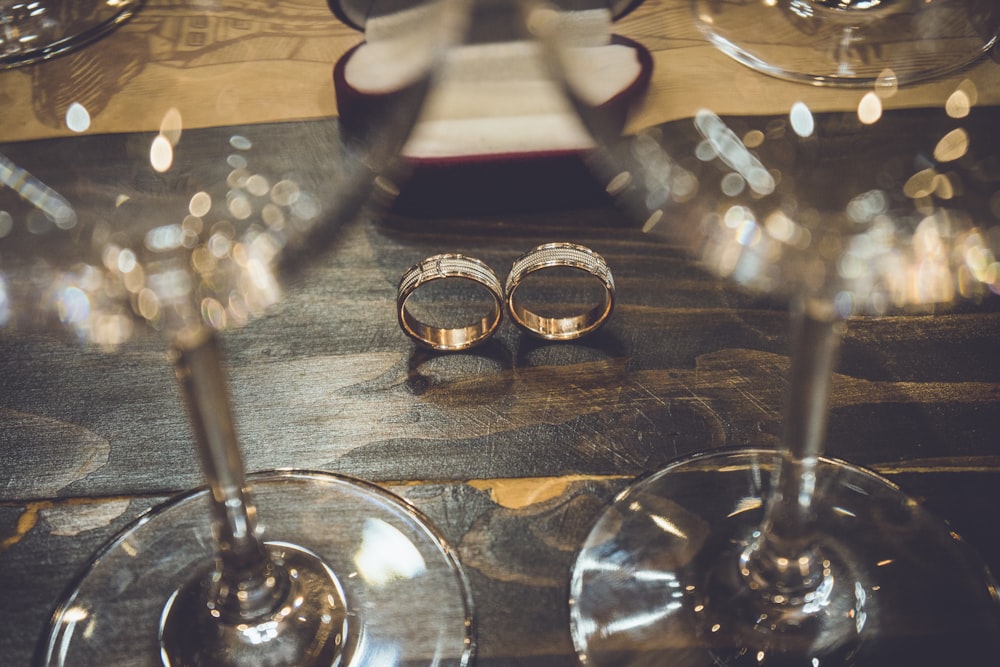 clear wine glass on table