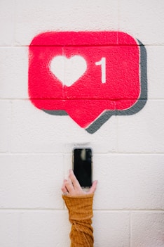 red and white love wall decor