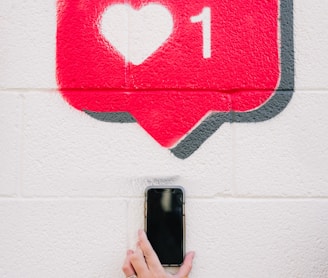 red and white love wall decor