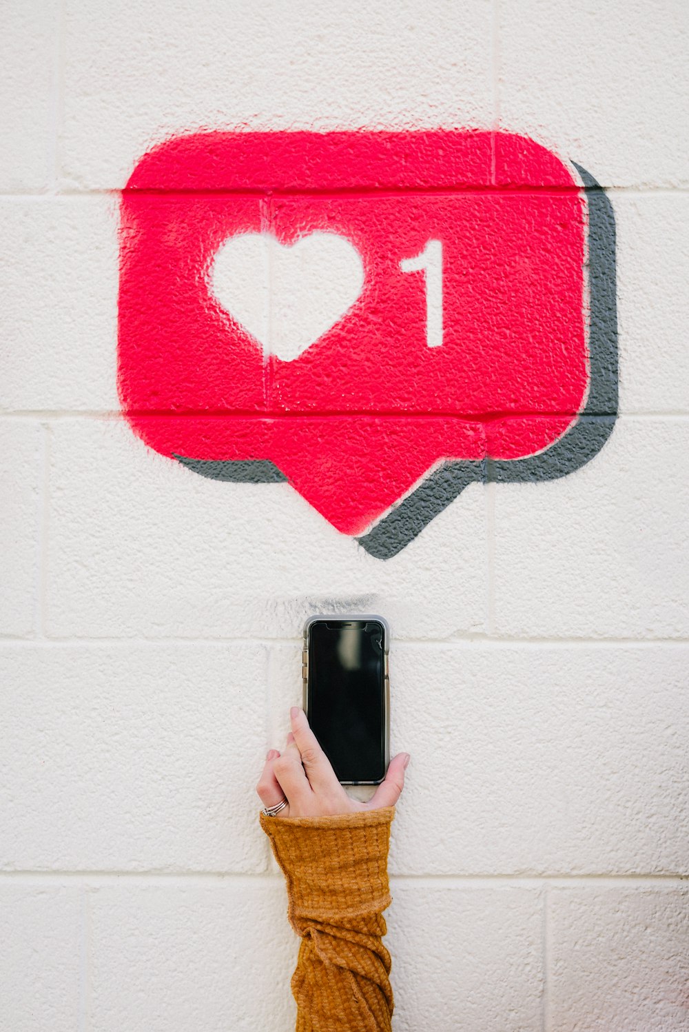 Decoración de pared de amor roja y blanca