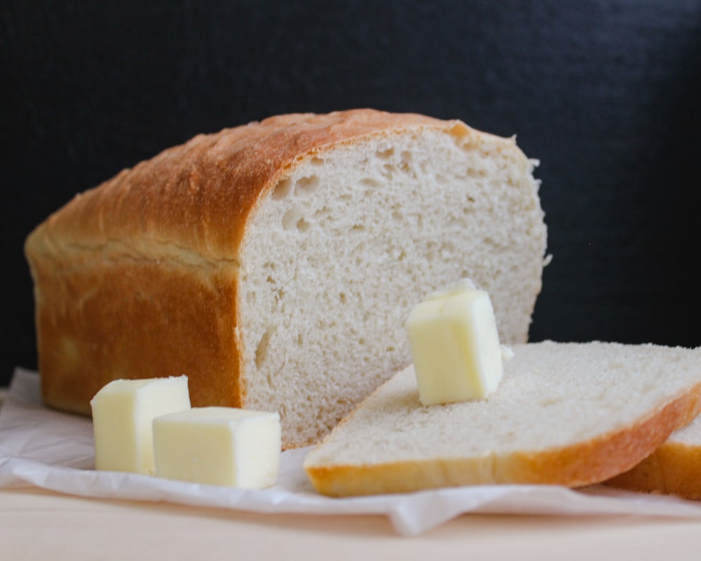 bread on white ceramic plate