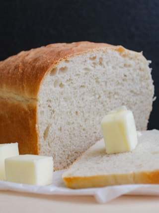 bread on white ceramic plate