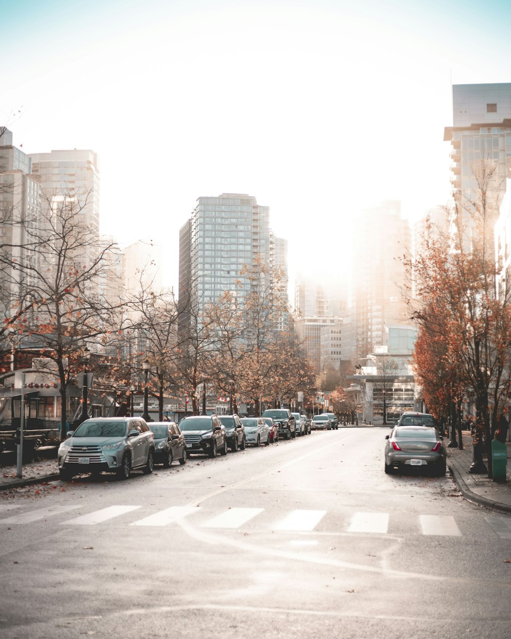 cars parked on side of the road during daytime