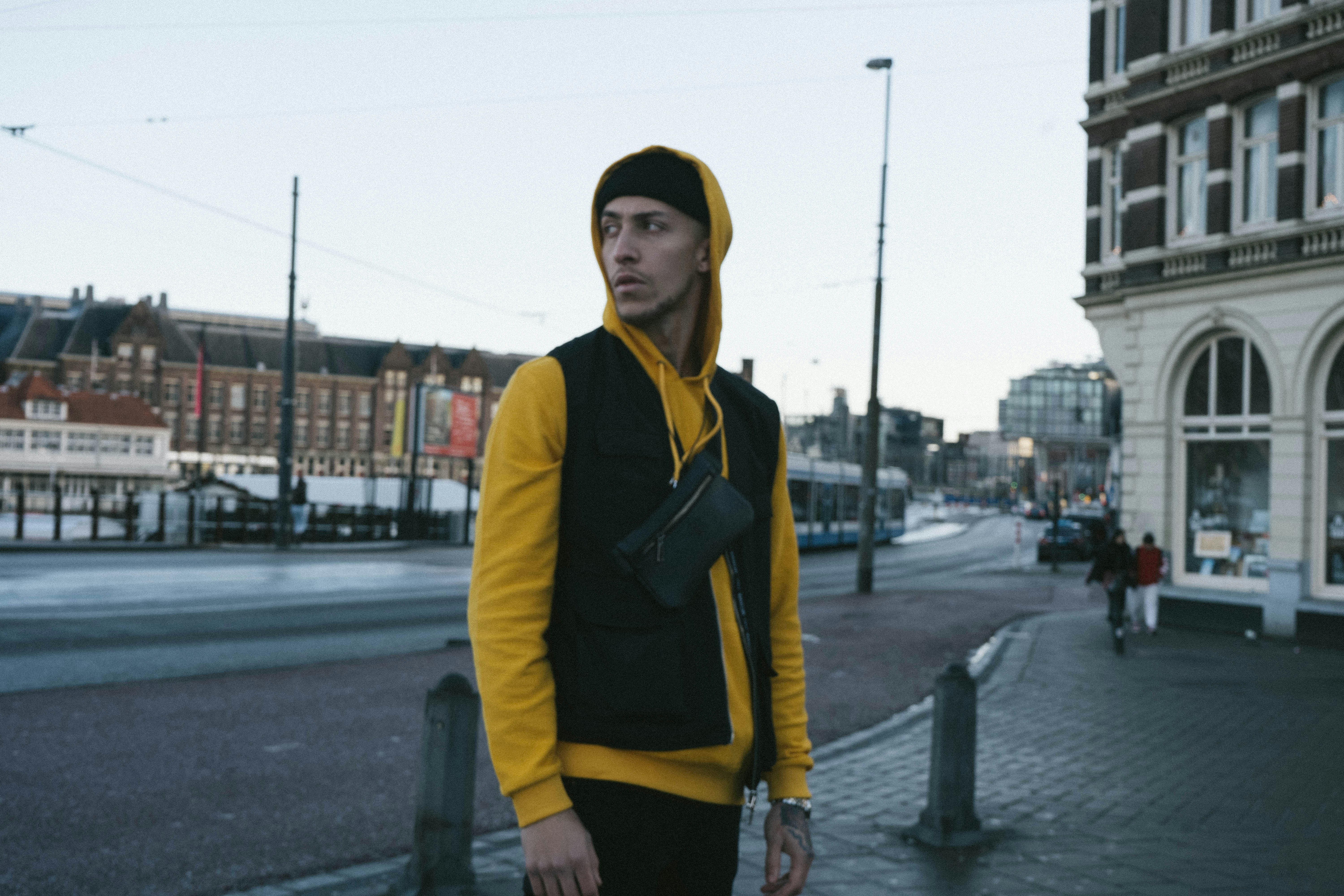 mens layered hoodie outfit