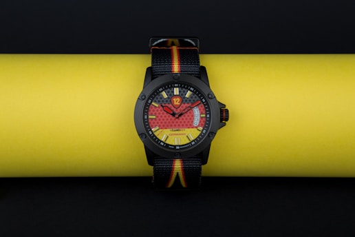 Vibrant Fastrack watch with bold colors and sporty design on a wrist.