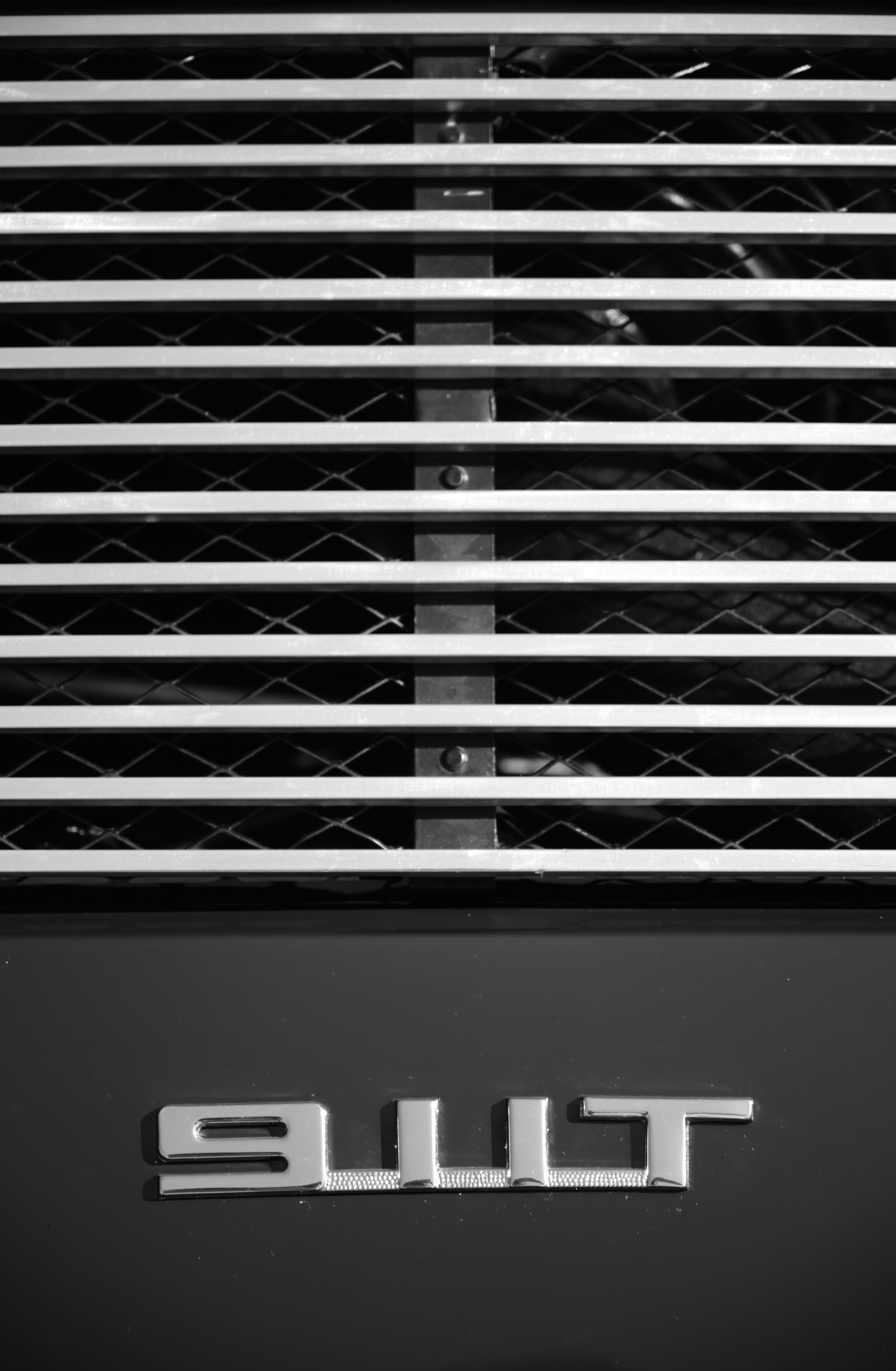 Estructura metálica en blanco y negro