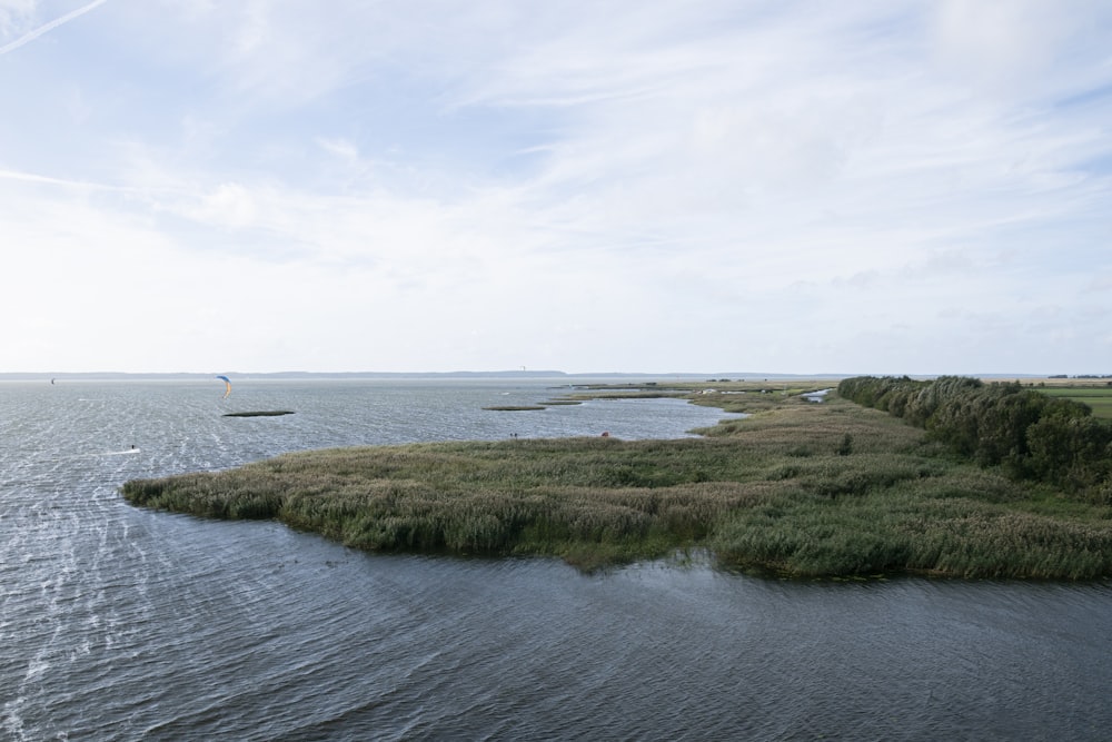 green grass field near body of water during daytime