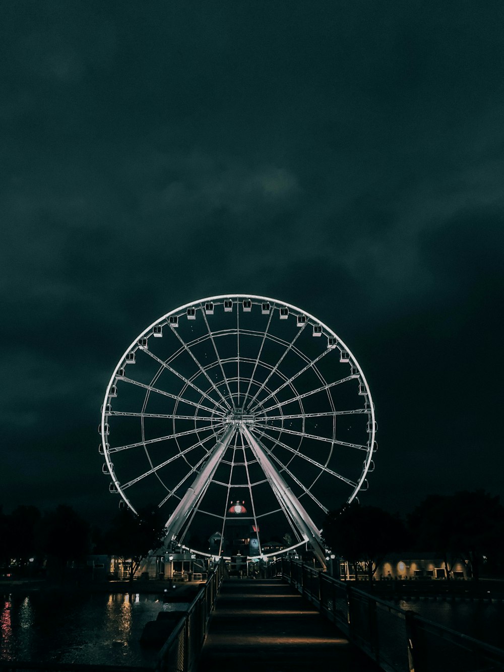 ferris wheel under dark sky