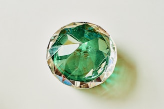 green and blue glass ball