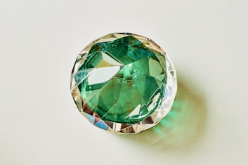 green and blue glass ball