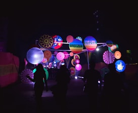 A vibrant branding event showcasing creative displays.