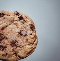 brown cookie on white surface