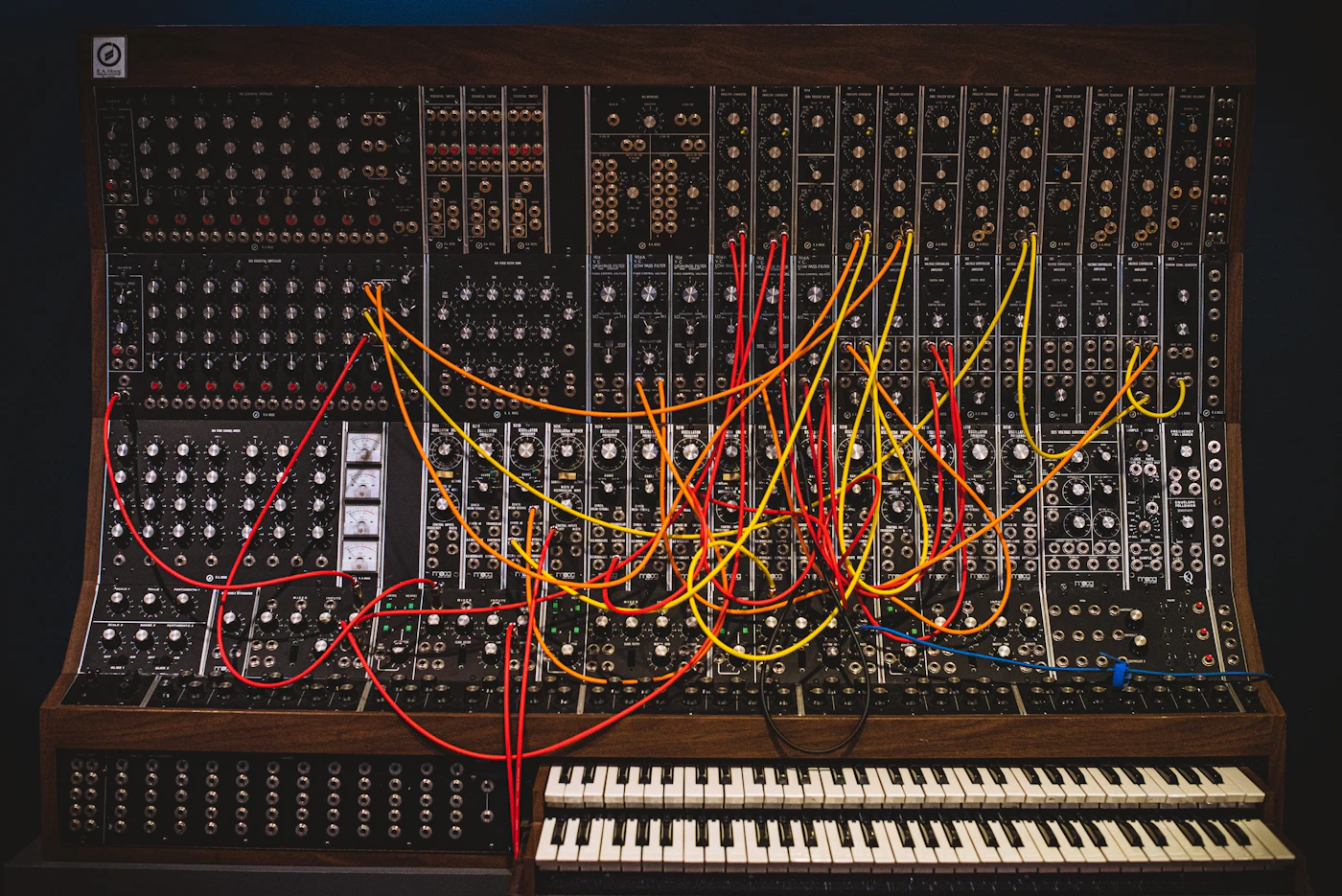 A black and white audio mixer