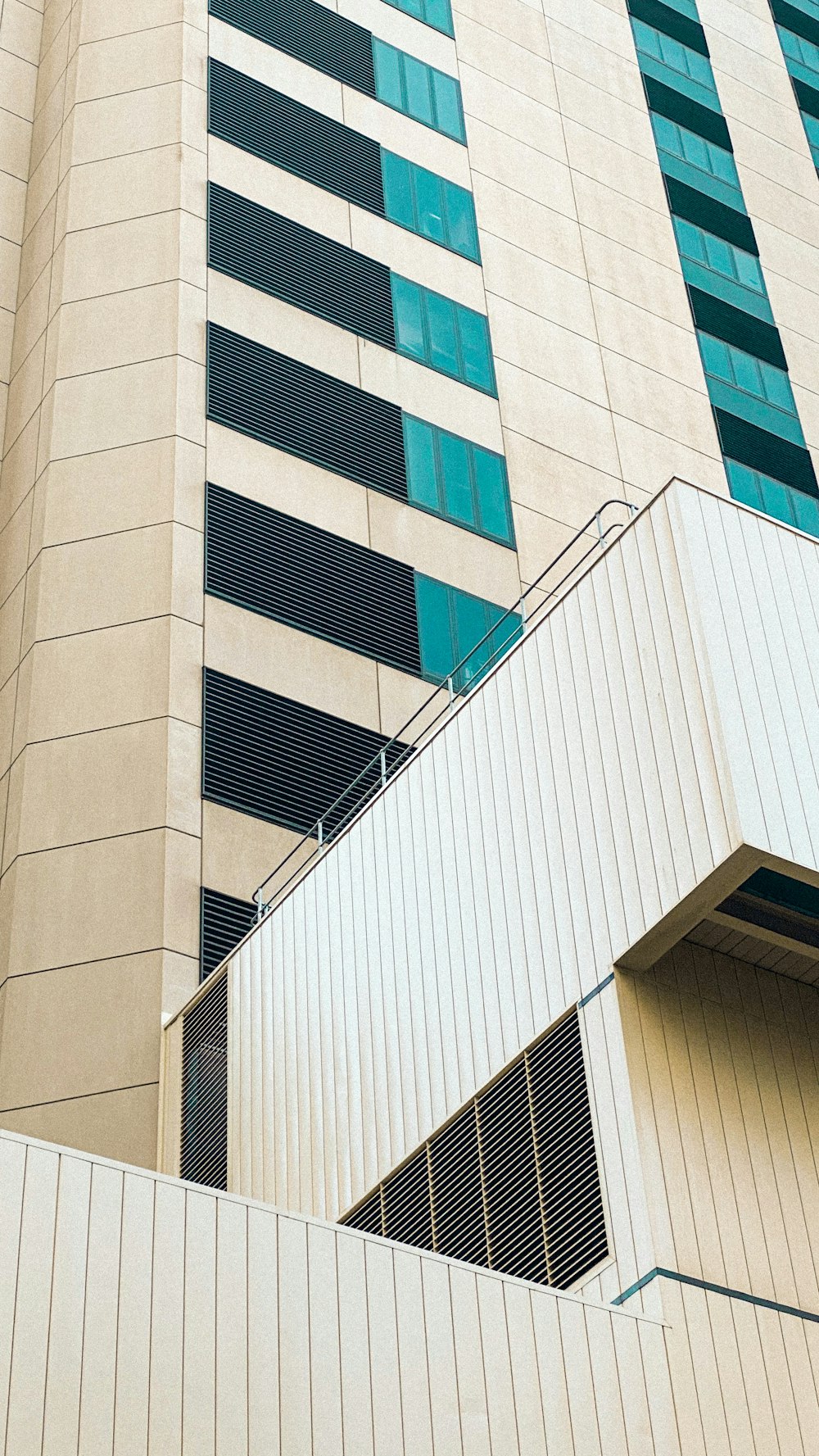 white and blue concrete building