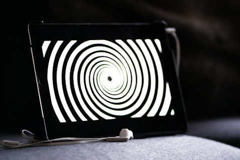 black and white striped box