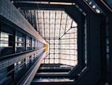 black and brown glass walled building