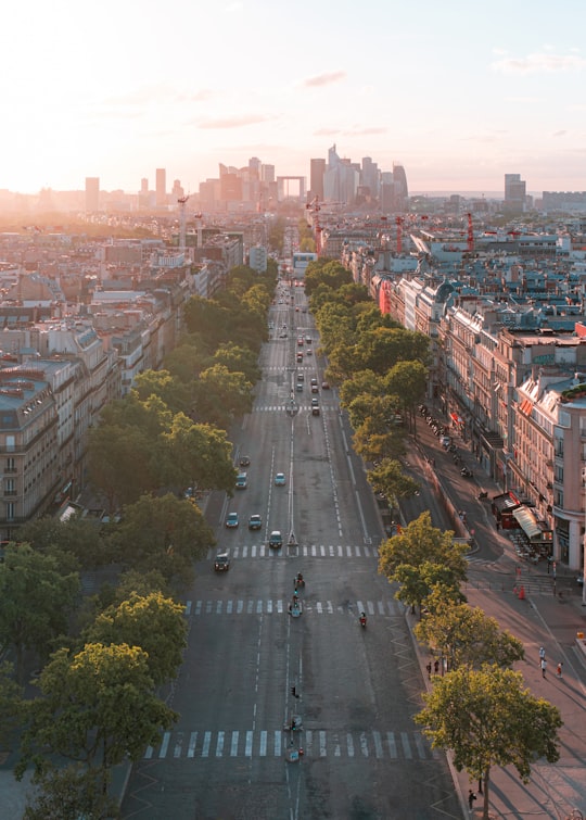 aerial view of city buildings during daytime in Arc de Triomphe France