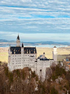 The grand facade of Castello Sforzesco surrounded by lush greenery on a sunny day.