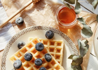 waffle on white ceramic plate