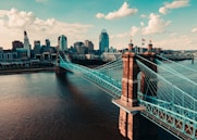 bridge over water near city buildings during daytime