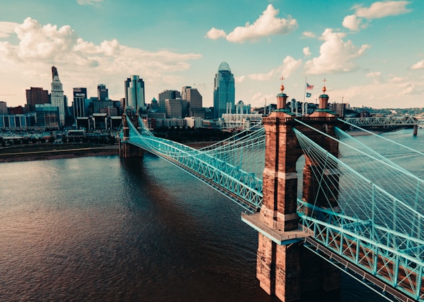 bridge over water near city buildings during daytime
