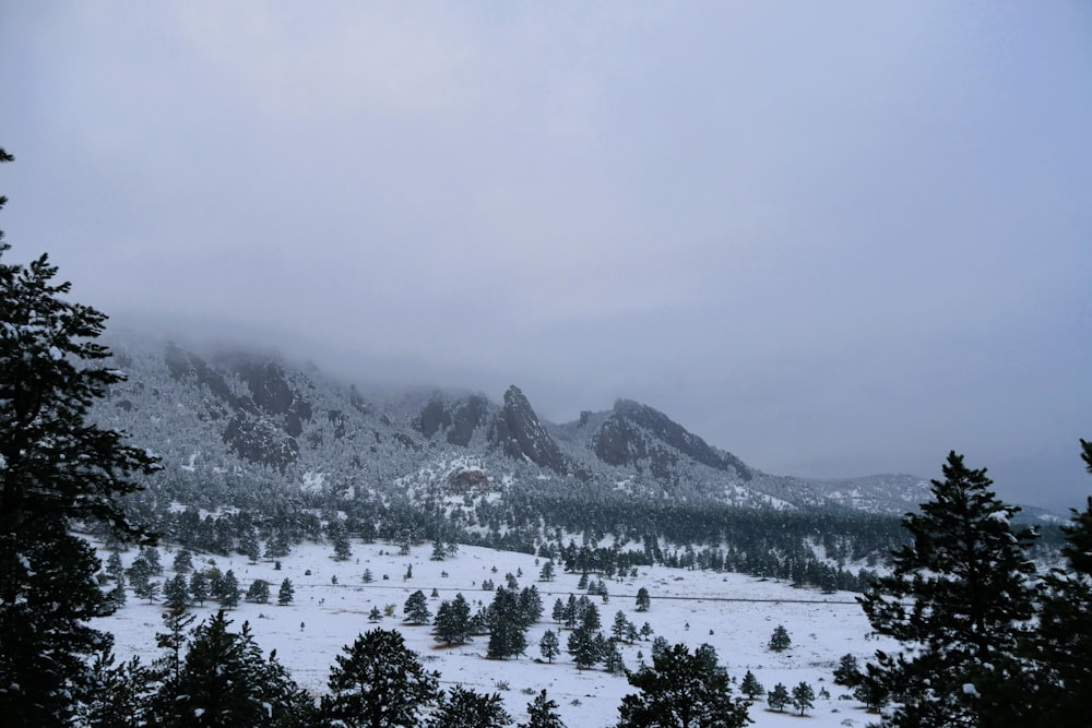 snow covered mountain near body of water during daytime