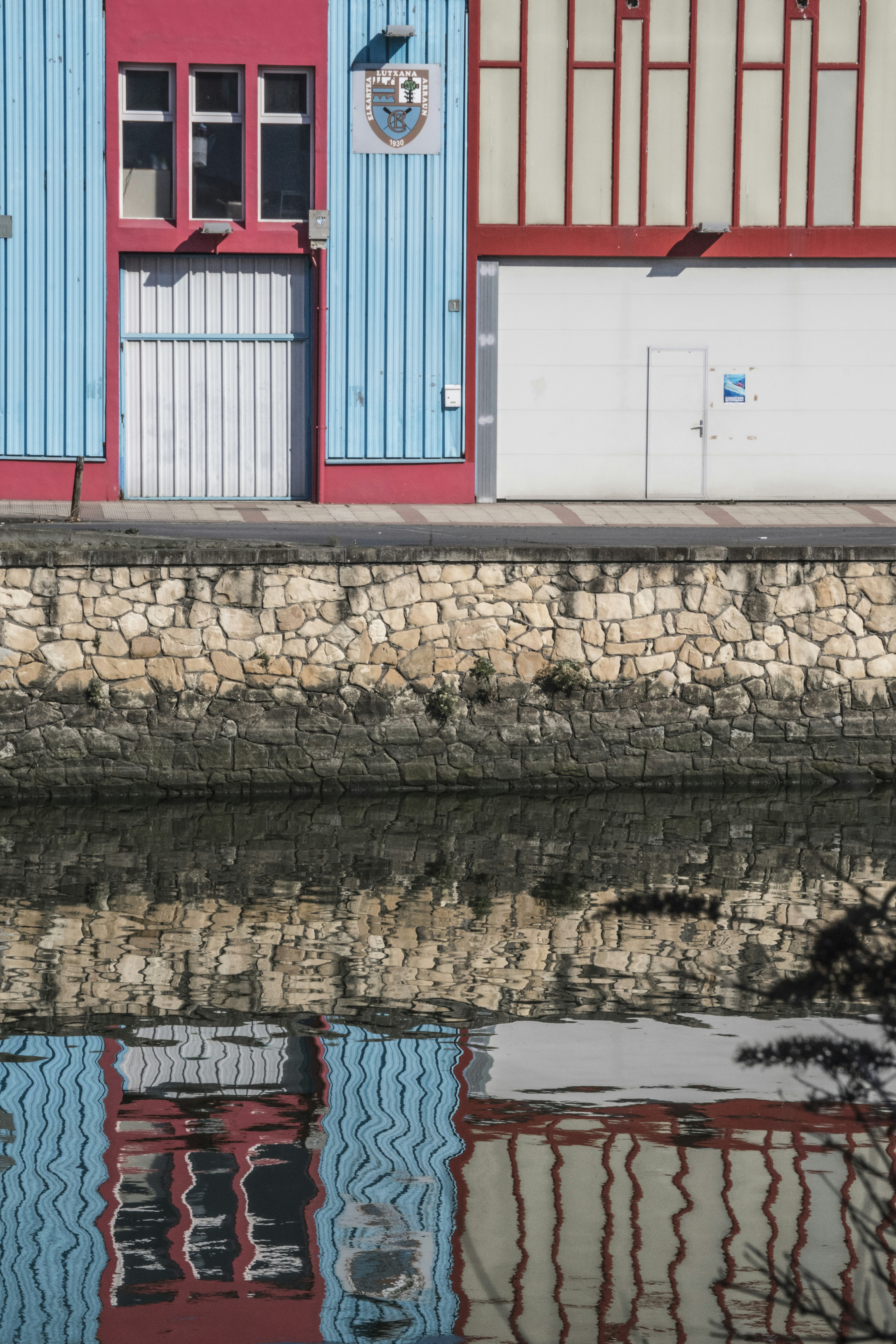 Colours reflected on water.
