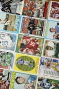 A collection of vintage football memorabilia.
