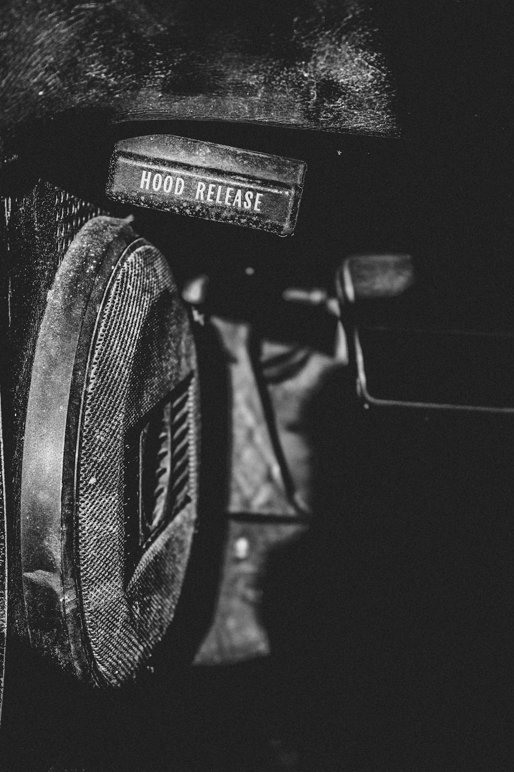 black and white photo of a motorcycle