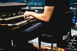 person playing piano on the street