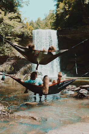 Hammocks and creekside relaxation