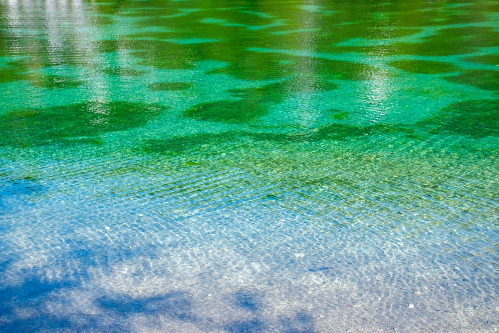 green water with white sand