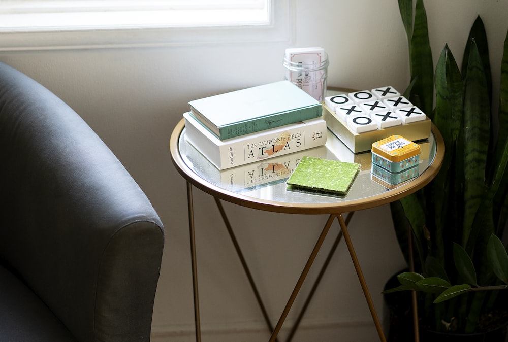 white and green box on table