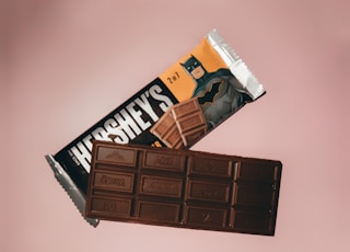 hersheys chocolate bar on white surface