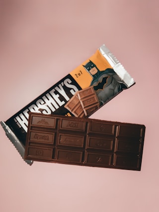 hersheys chocolate bar on white surface