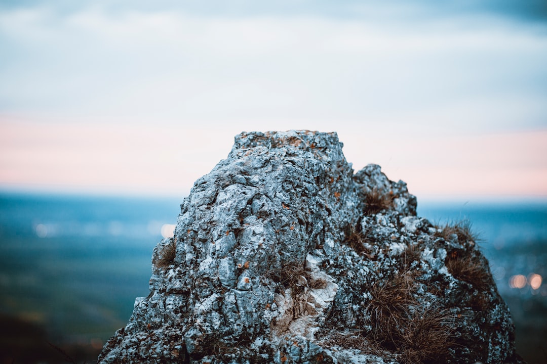 white and brown rock formation