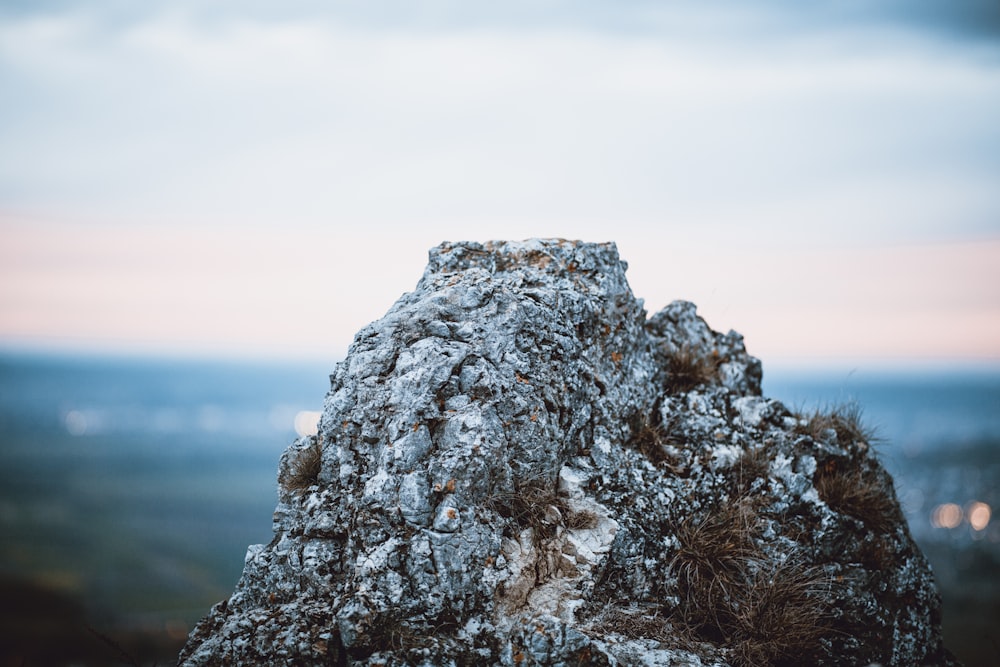 white and brown rock formation